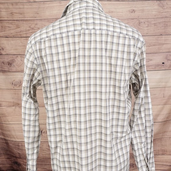 VAN HEUSEN TRAVELER SLIM FIT PLAID BUTTON DOWN SHIRT MENS SIZE L - Picture 4 of 6